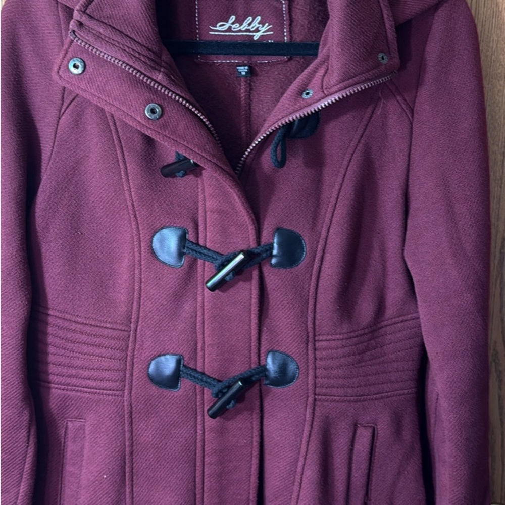 Sebby Burgundy Toggle Coat